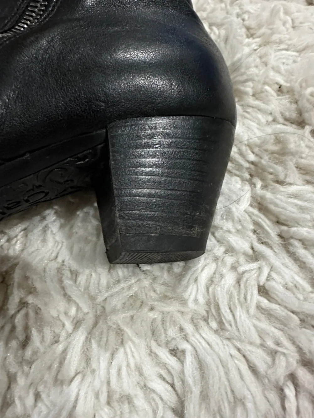 Gabor Black Leather Mid-Calf Heeled Boot with Side Zip Sz 37 - Picture 11 of 17